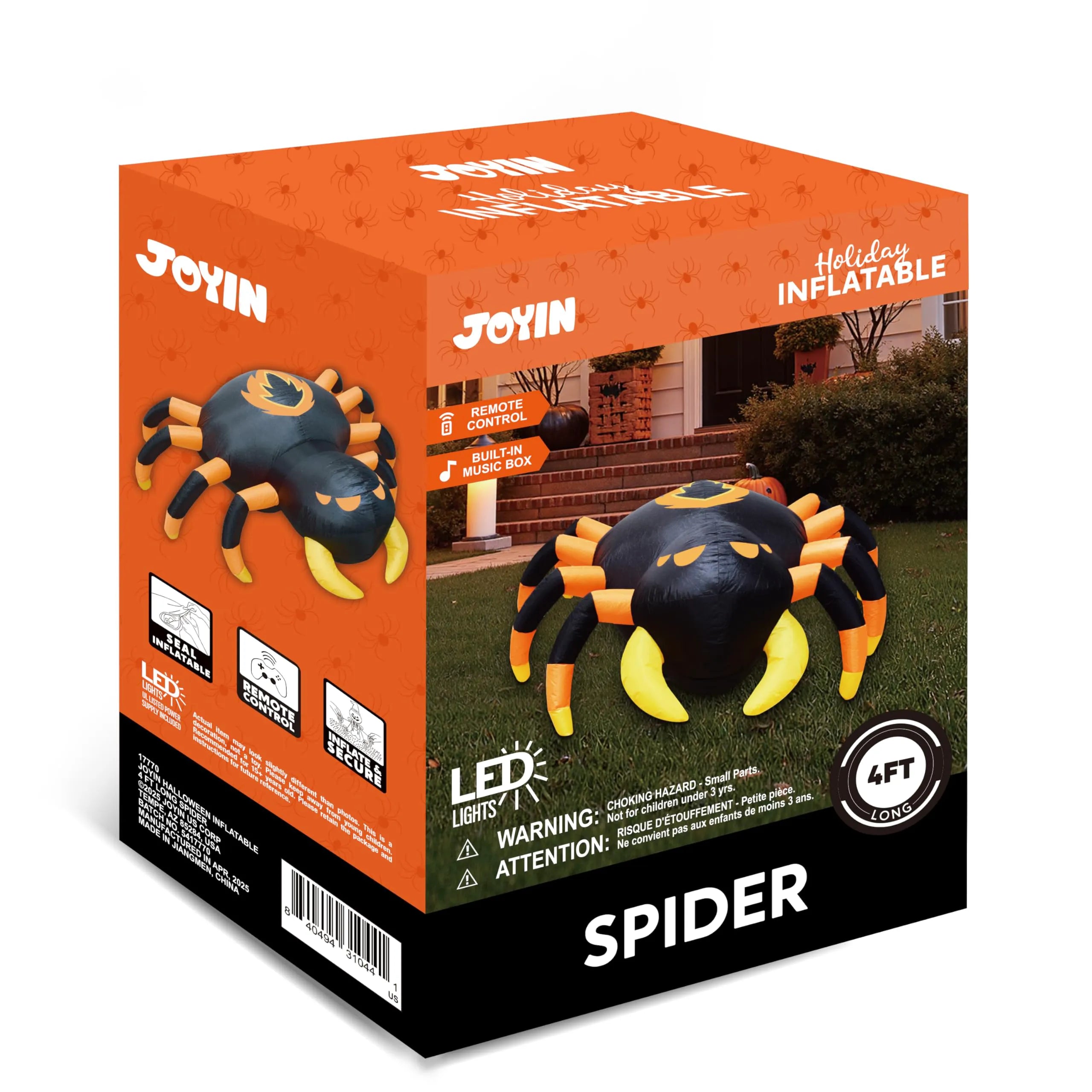 4FT Halloween Inflatable Spider with Remote Control