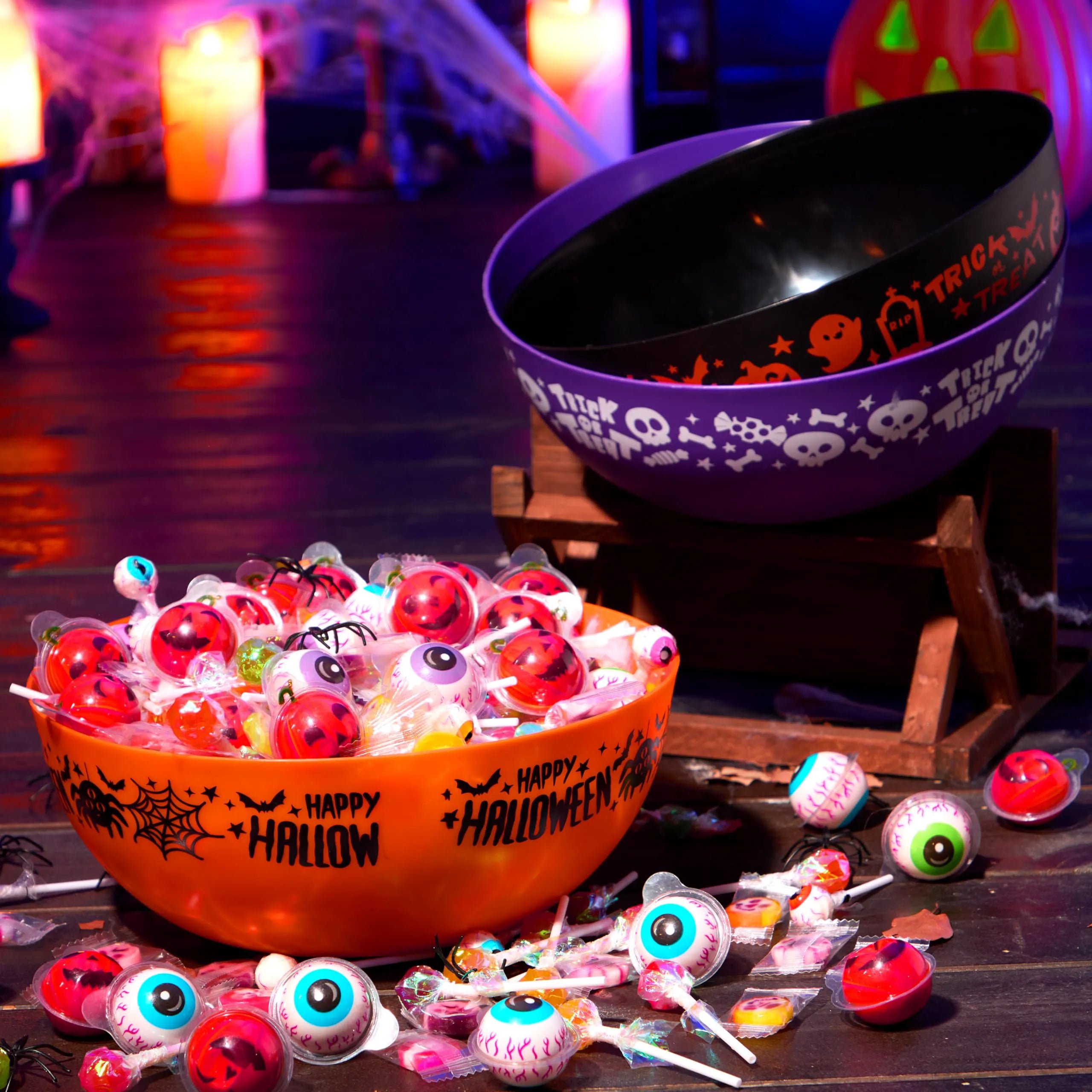 3-Pack Halloween Candy Bowls, 9.6" x 4.4" Trick-or-Treat Bowls