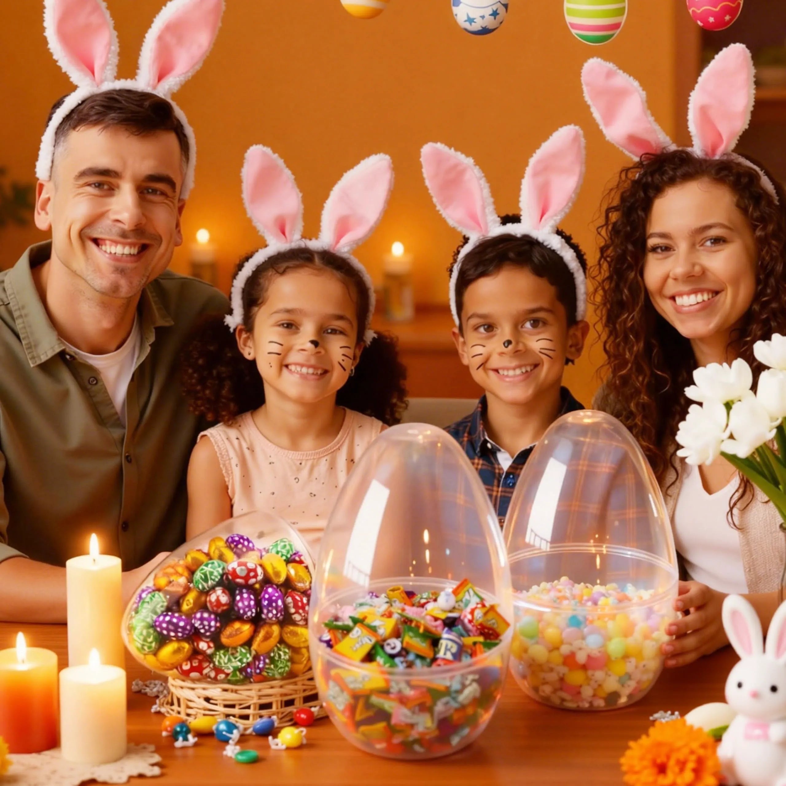 2 Pack 10-Inch Clear Jumbo Easter Egg