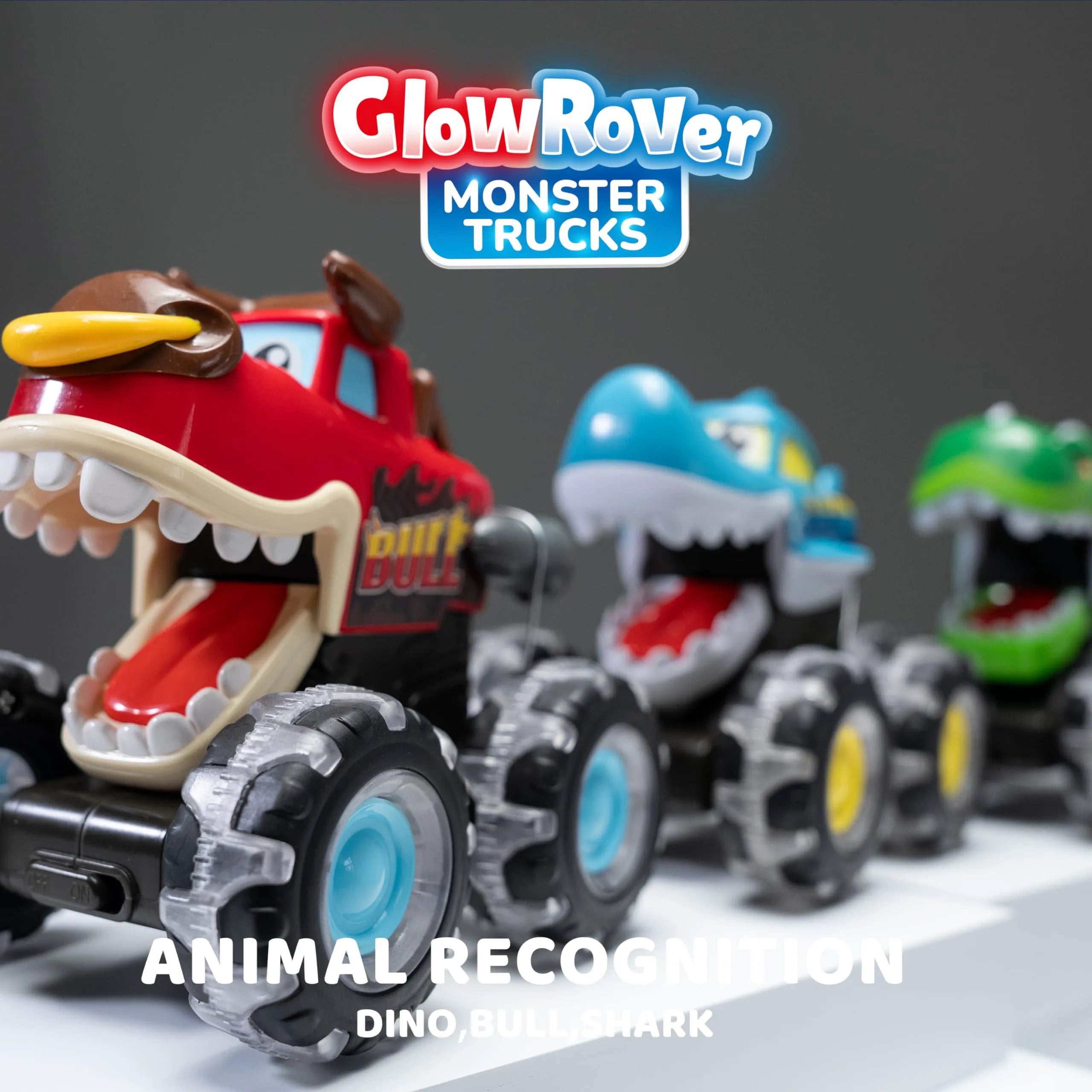 3-Pack Monster Truck Toy: Motion-Activated Light-Up Cars for Toddlers