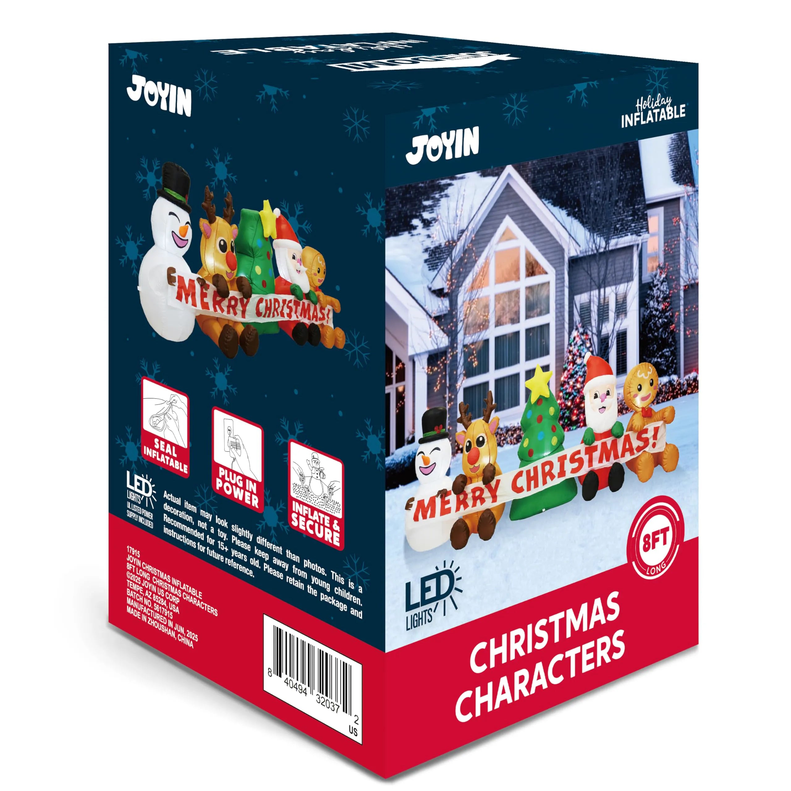 8FT Christmas Inflatable with 4 Characters and Tree