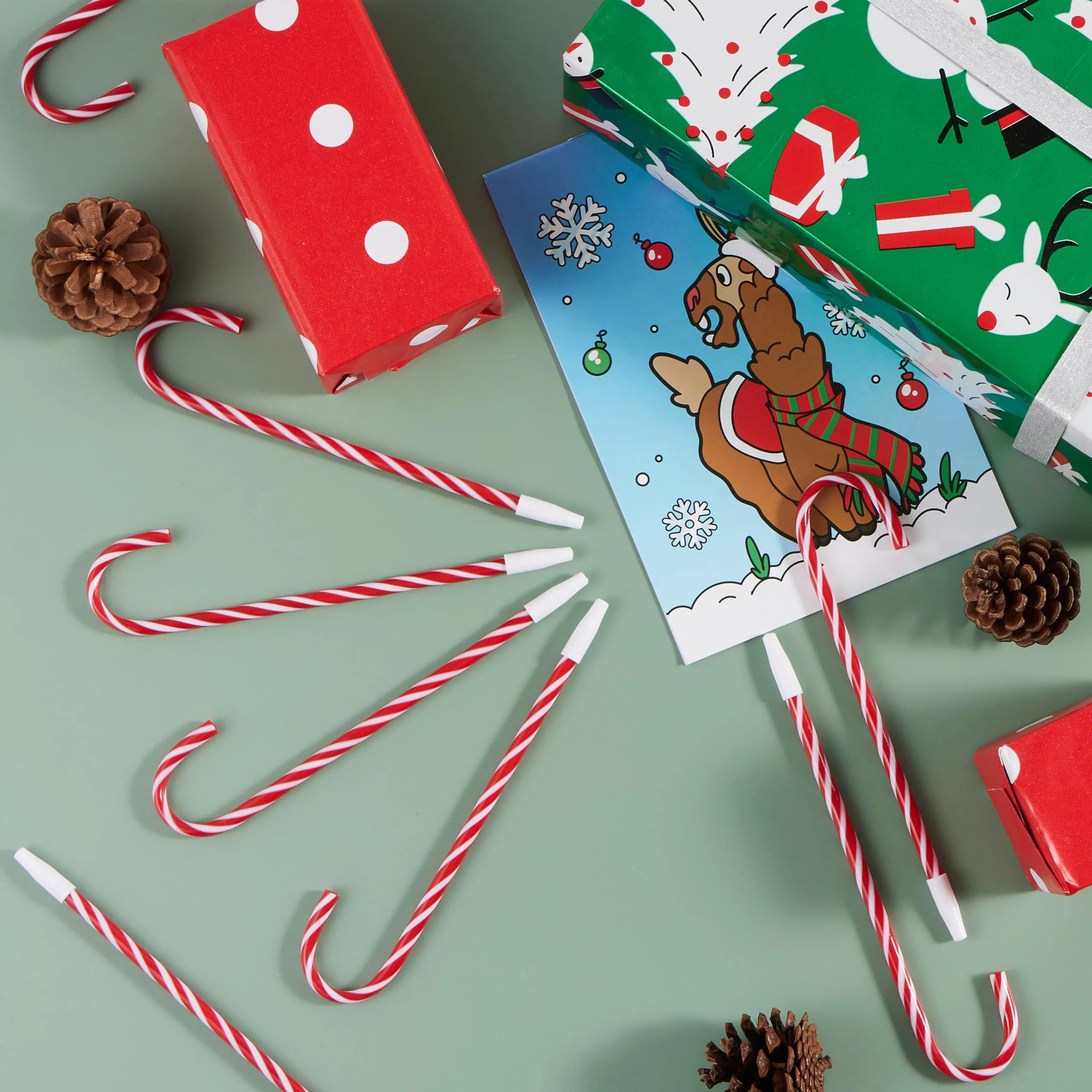 24 Christmas Candy Cane Ballpoint Pens for Kids