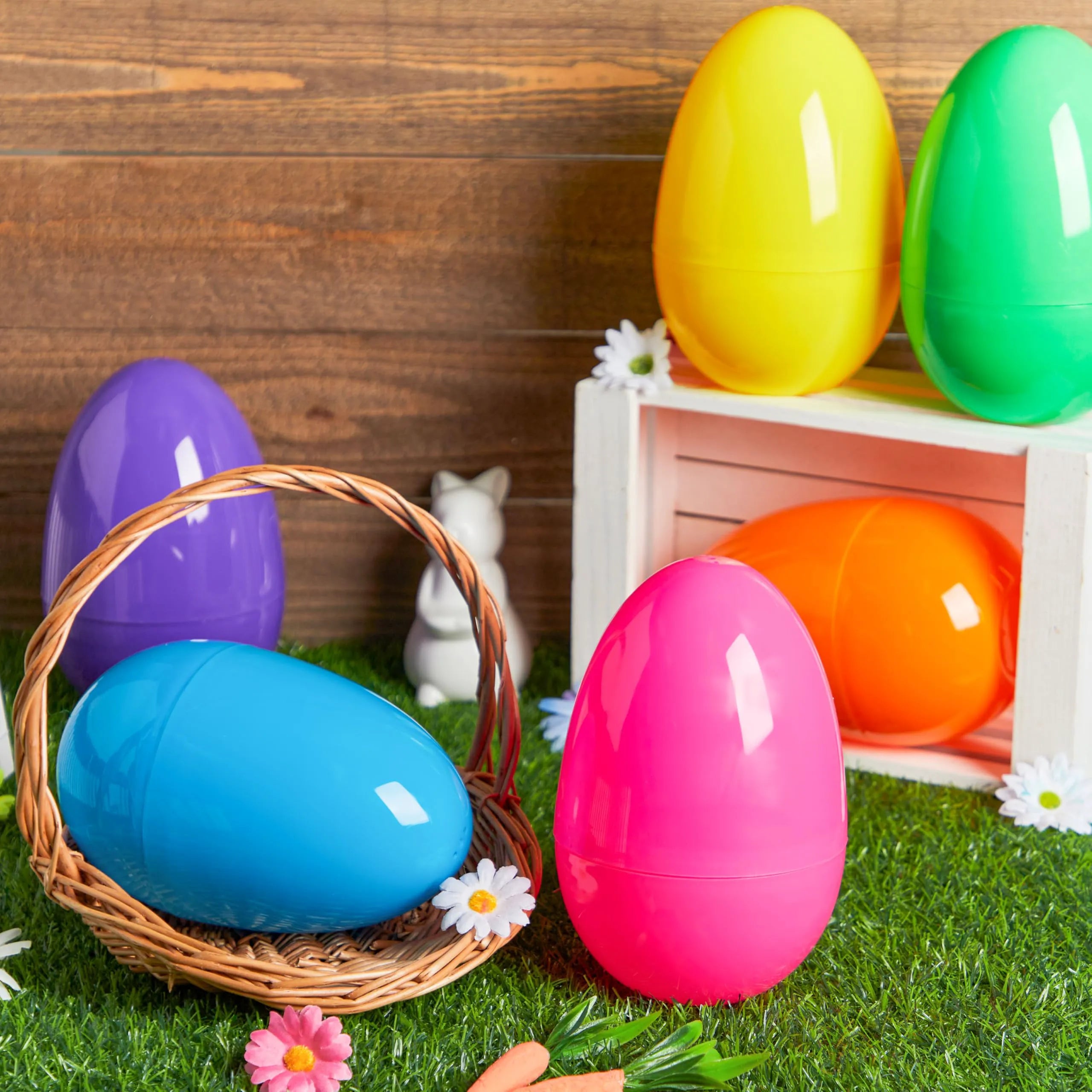 18 Large Easter Eggs, 6-Inch Jumbo Plastic Fillable Eggs