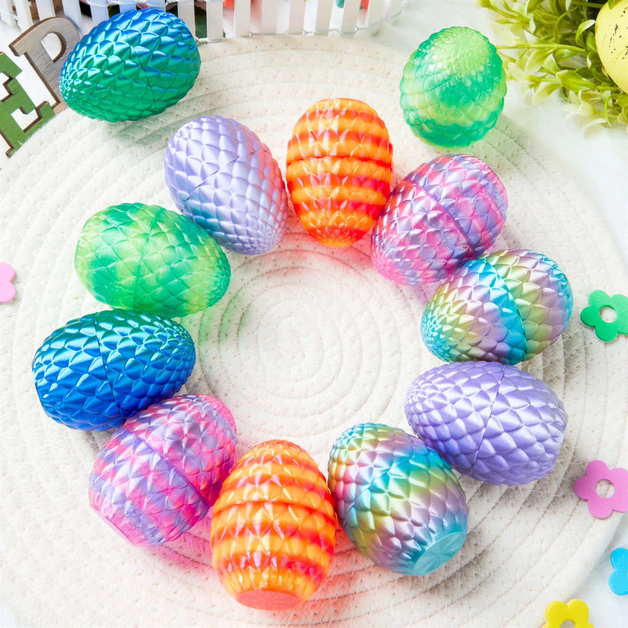 12 PCS 3D Printed Dragon Easter Empty Eggs