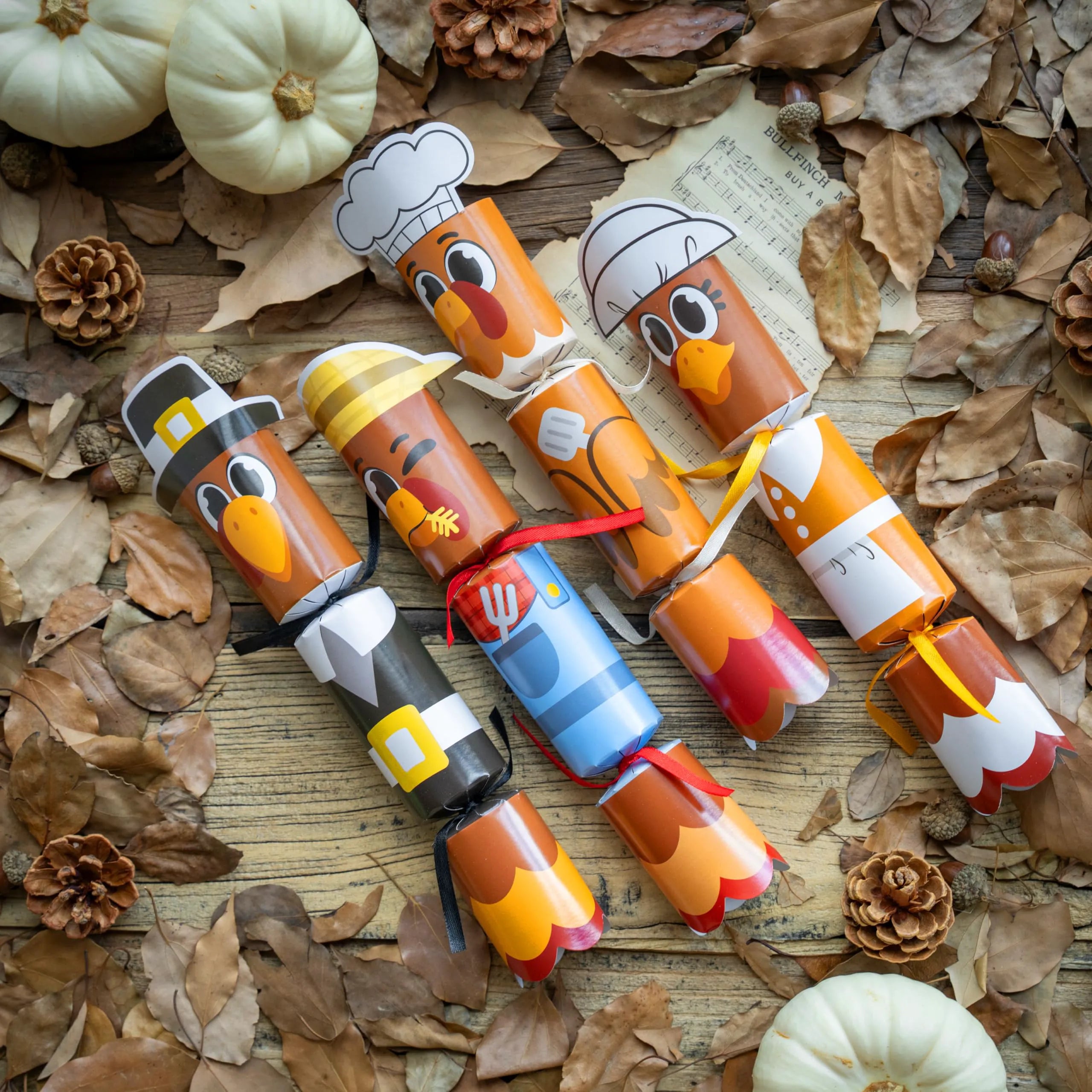 8-Pack Turkey Thanksgiving Party Favors (No Snap)
