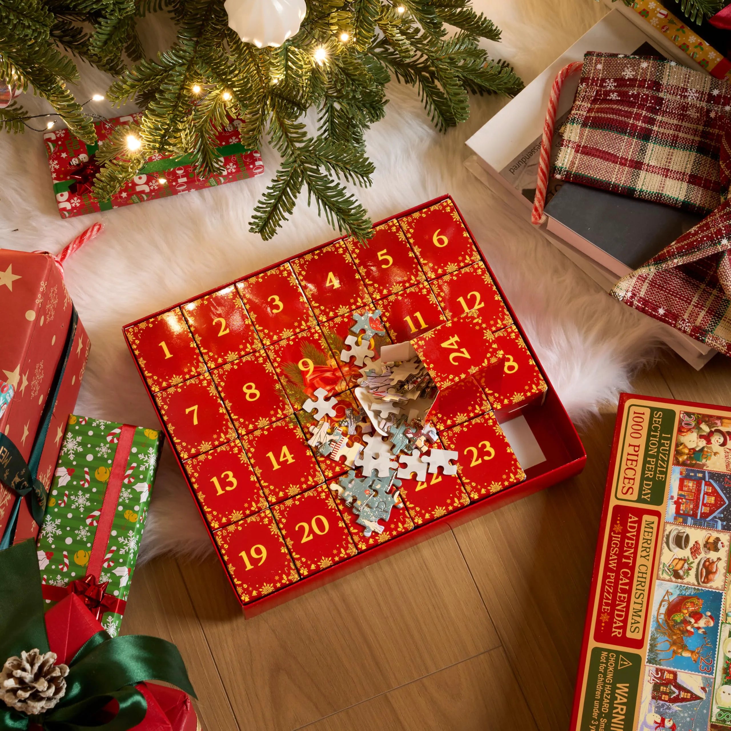 1000-Piece 24-Day Christmas Advent Calendar Puzzles