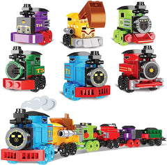 24 Prefilled Heart Building Blocks with Train & Valentine's Day Cards for Kids Classroom Exchange Gifts