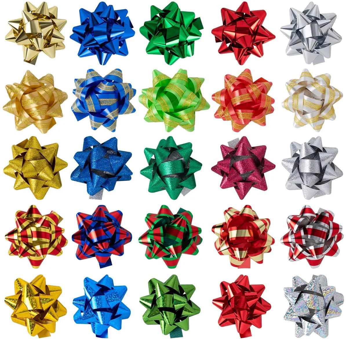 3-Inch Christmas Gift Bows, 75-Pack