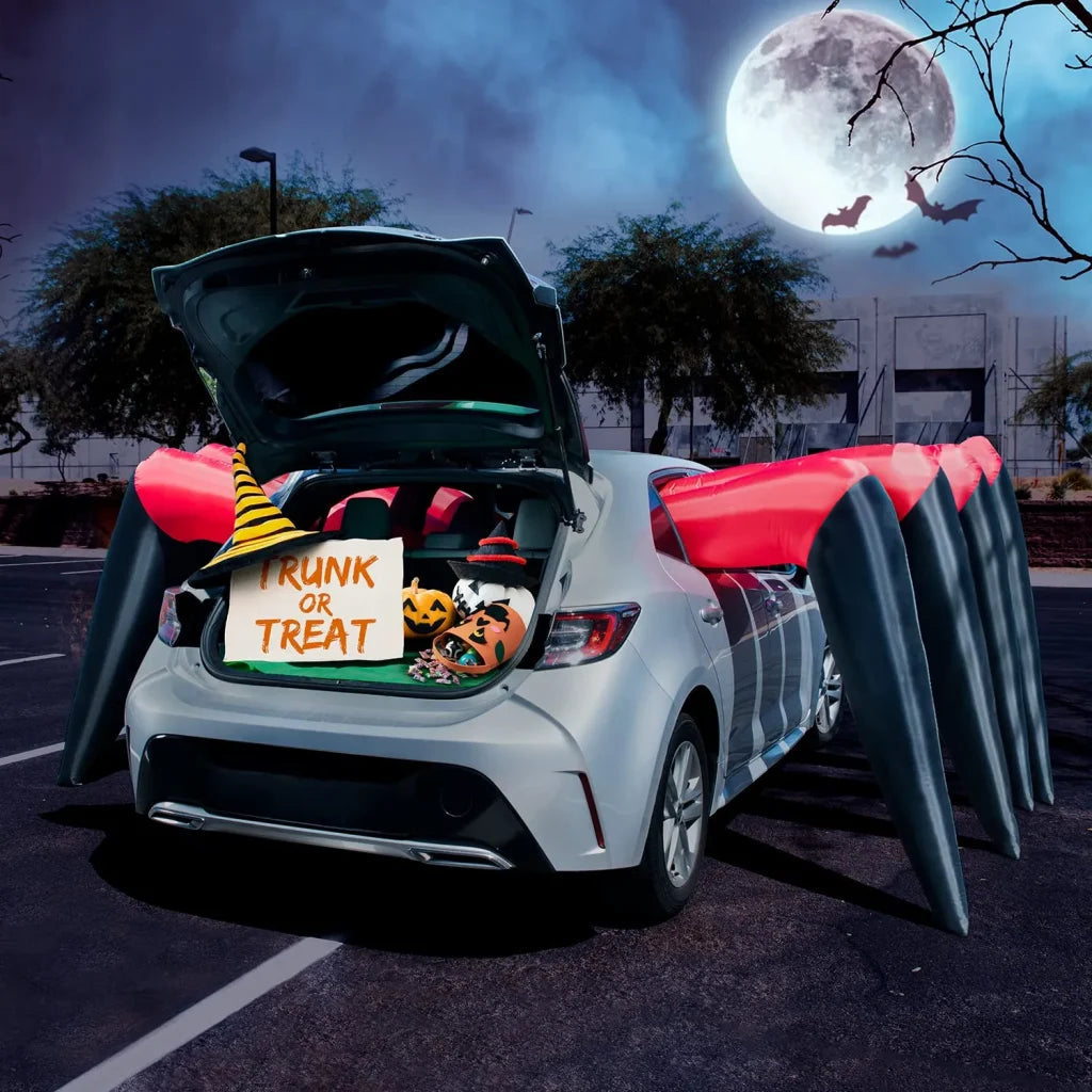 12ft Halloween Inflatable: Eight Spider Legs Trunk or Treat Decoration