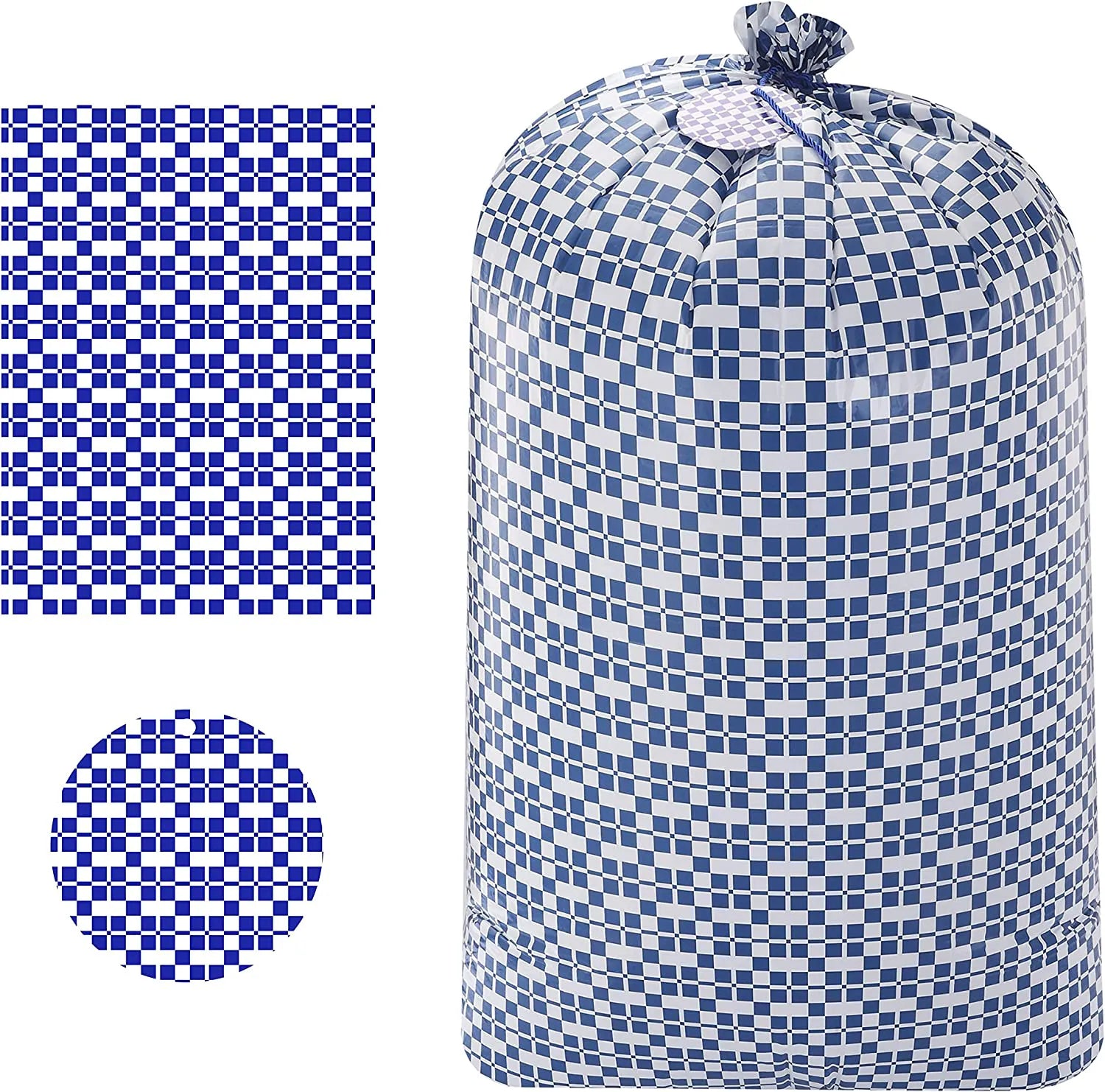 Large Holiday Plastic Gift Bags, Blue, 3 Pack