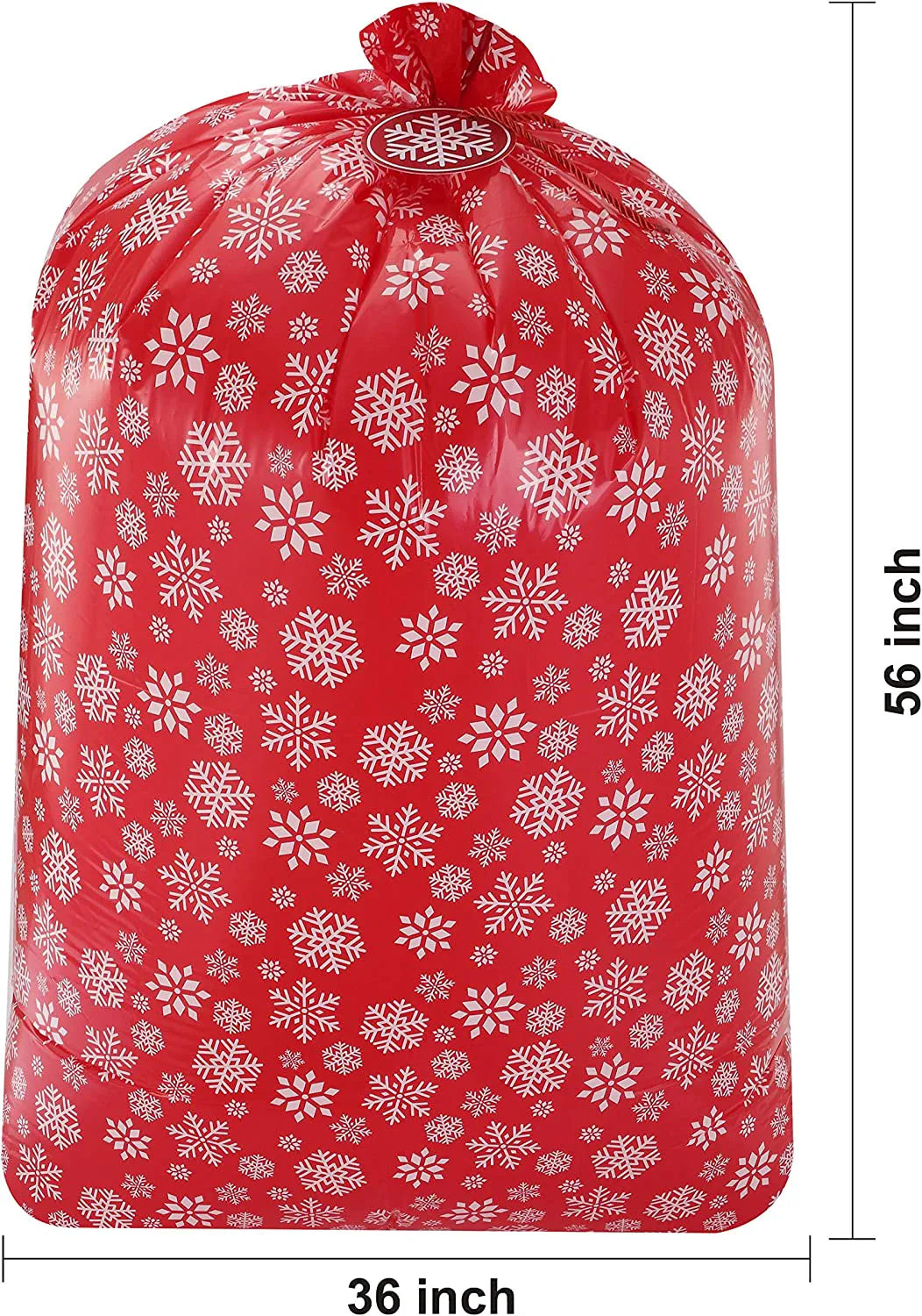 Large Red Holiday Plastic Gift Bags, 3 Pack