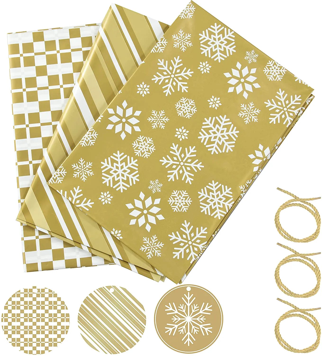 Holiday Golden Plastic Gift Bags