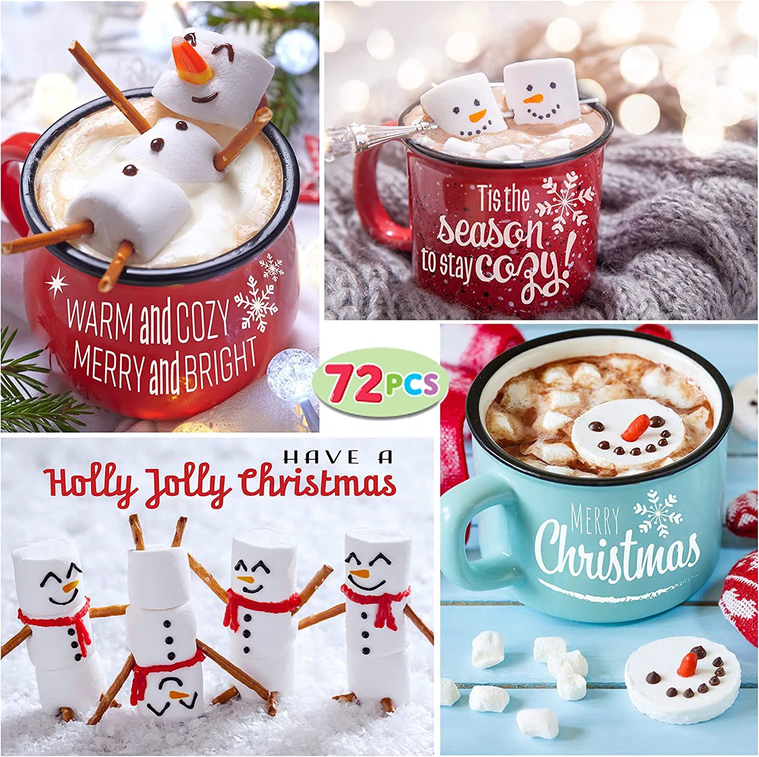 72 Warm Winter Greeting Cards with Envelopes