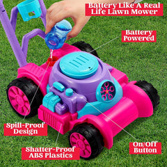 Sloosh Bubble Lawn Mower Toddler Toy, Pink