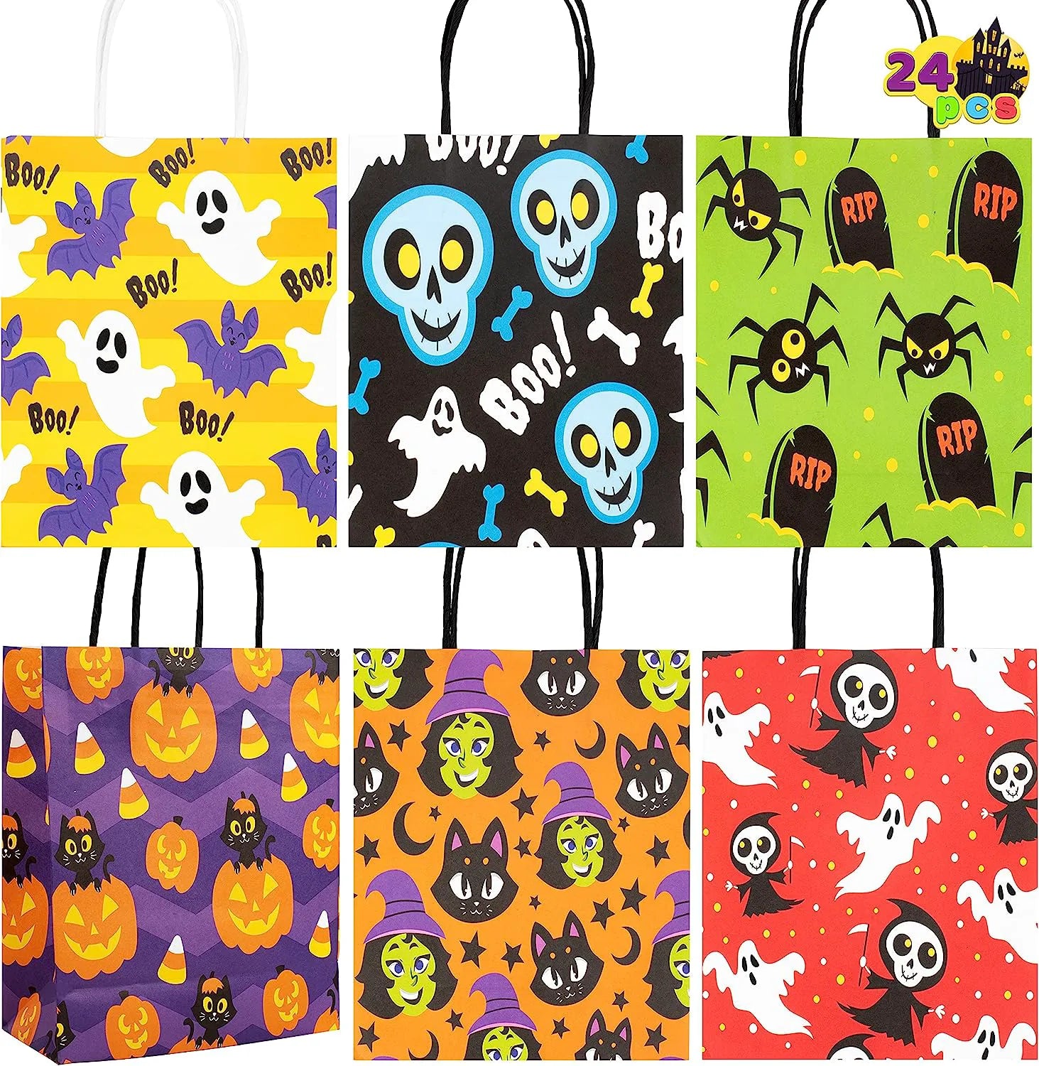 Halloween Bags with Handles, 24 Pack