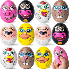 JOYIN 12 Pack Easter Eggs Squishy Toys Animal Theme Slow Rising Stress Relief Egg Balls