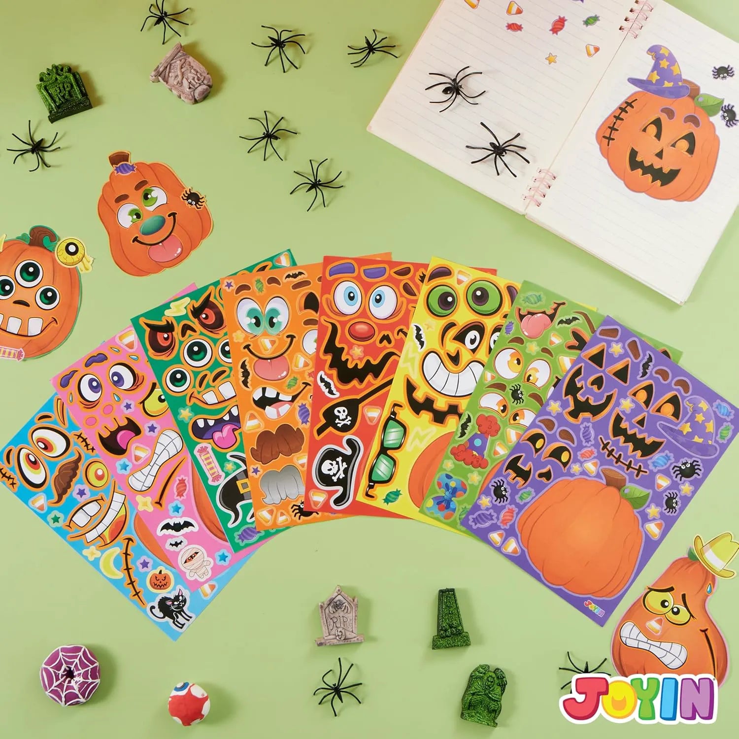 24 Halloween Pumpkin Decorating Stickers