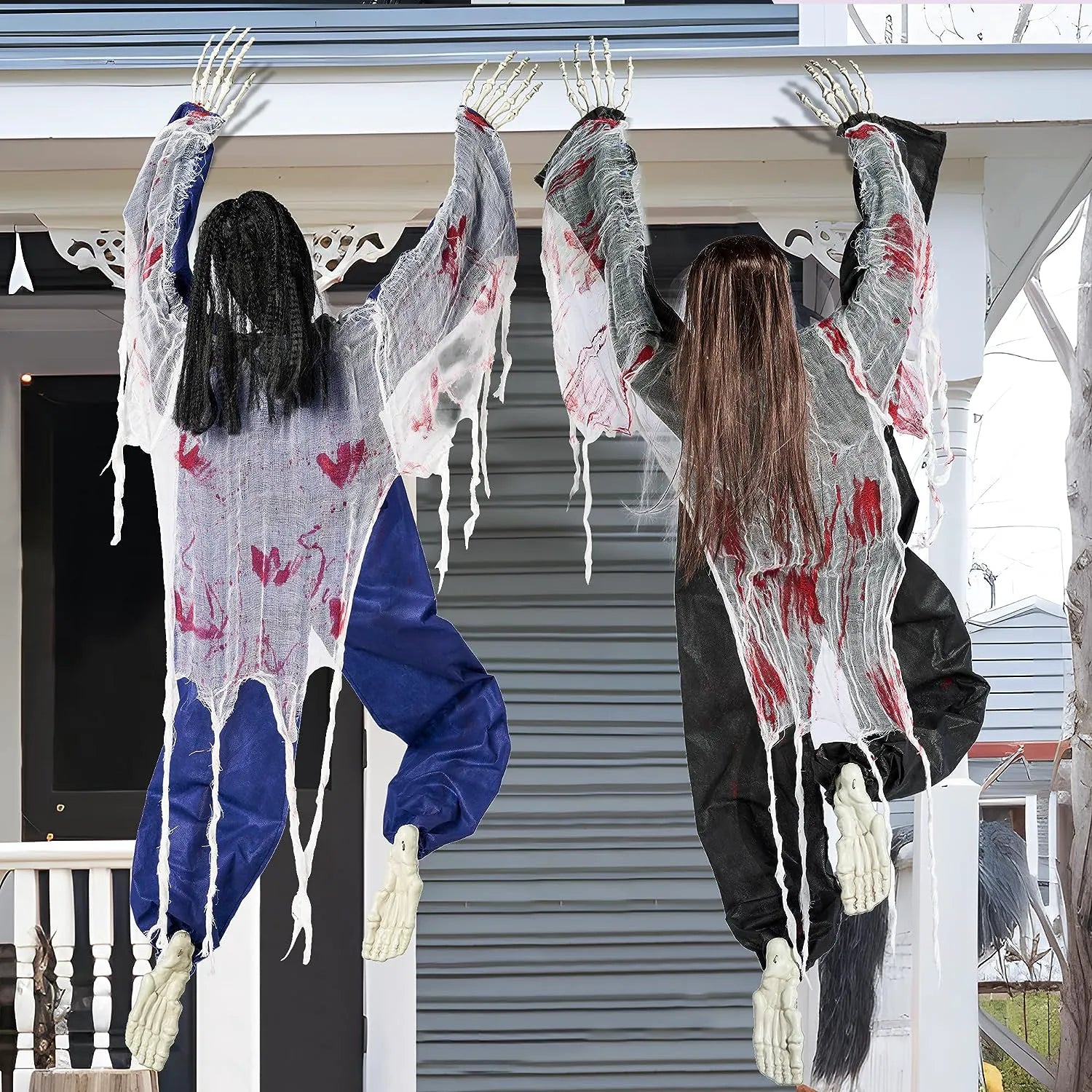 Joyin 2 Pcs 47in Halloween Climbing Zombies Wall Decoration