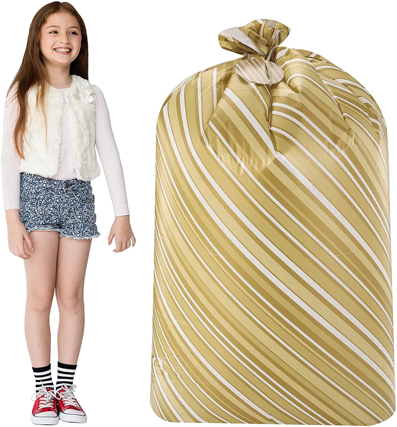 Holiday Golden Plastic Gift Bags