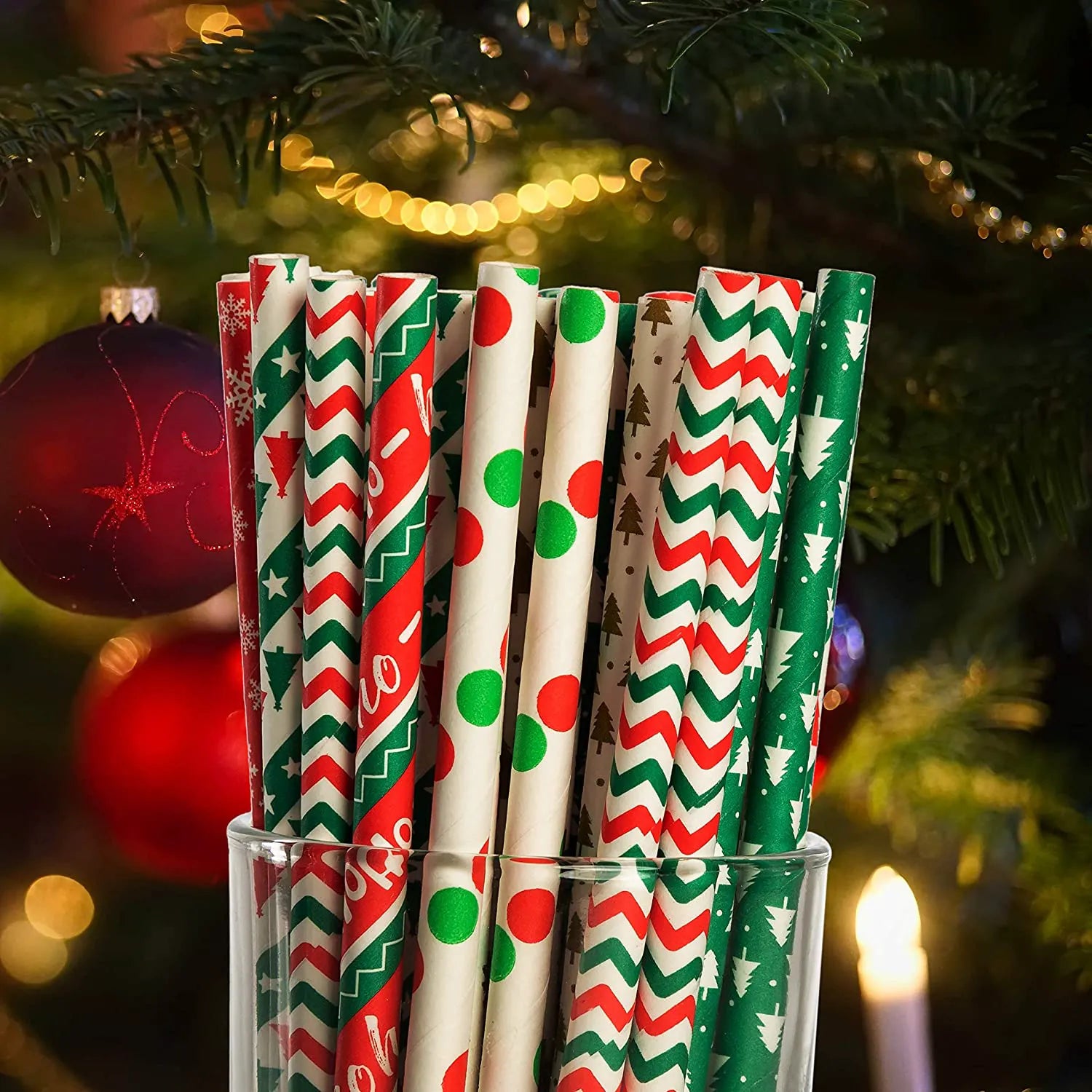 Colorful Disposable Paper Drinking Straws