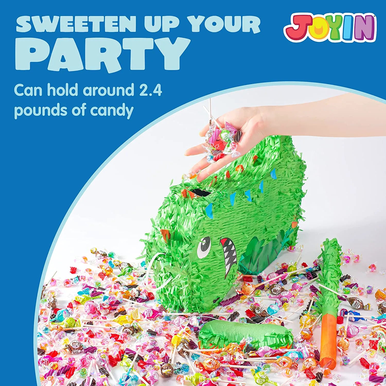 Dinosaur Pinata Set with Plastic Bat and Paper Blindfold