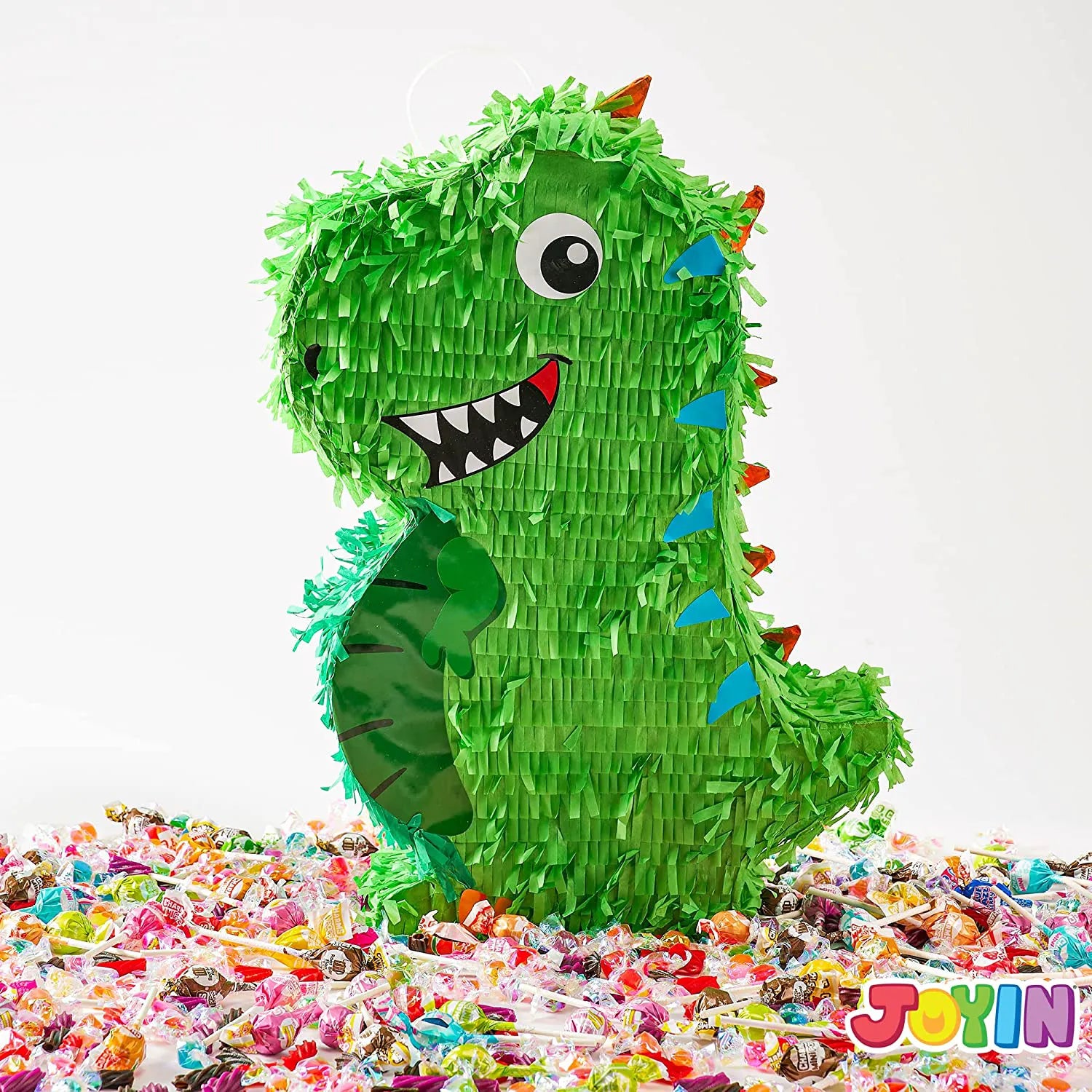 Dinosaur Pinata Set with Plastic Bat and Paper Blindfold