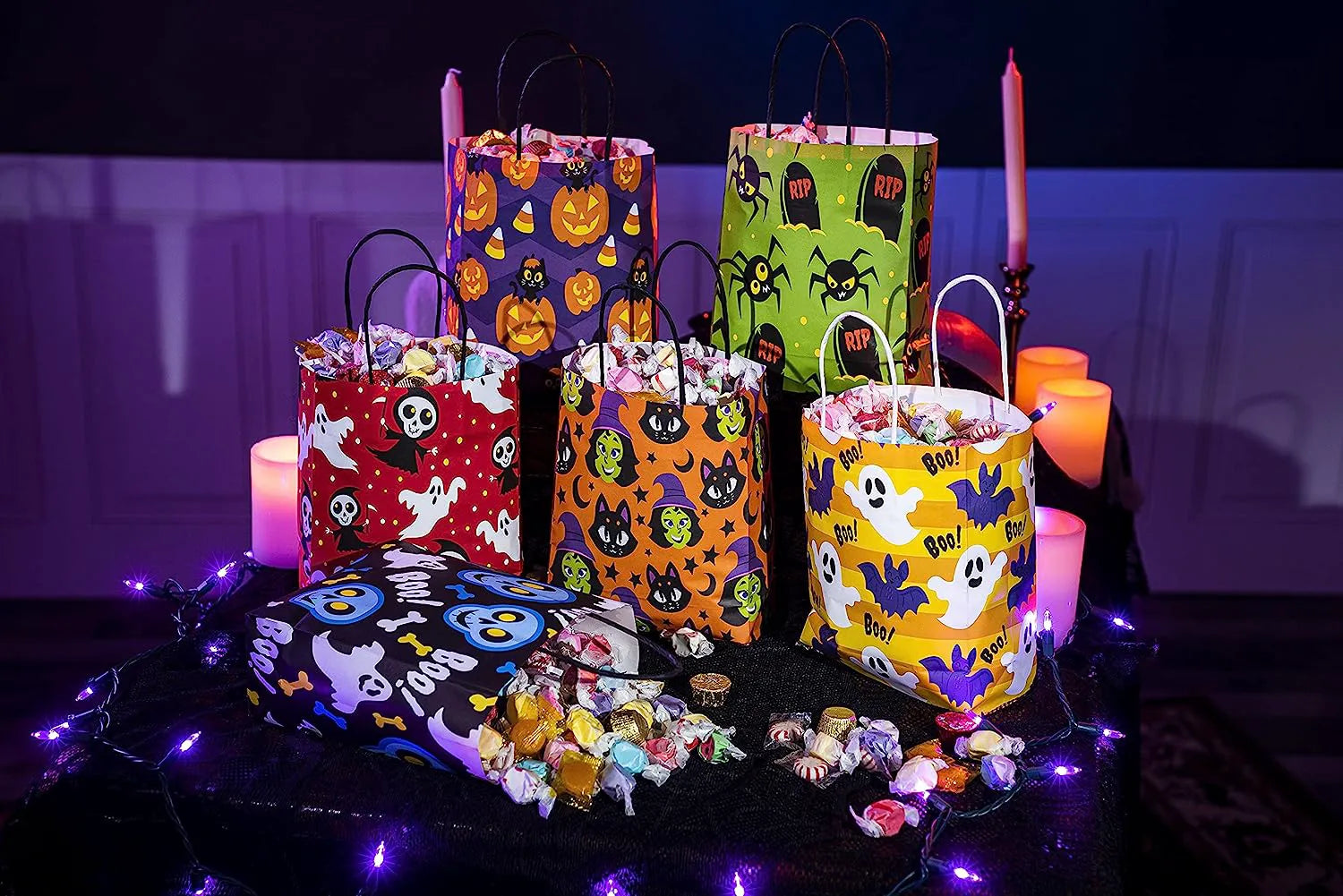 Halloween Bags with Handles, 24 Pack