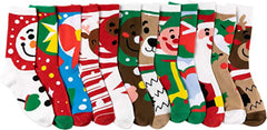 12-Pack Soft Cotton Christmas Socks Set