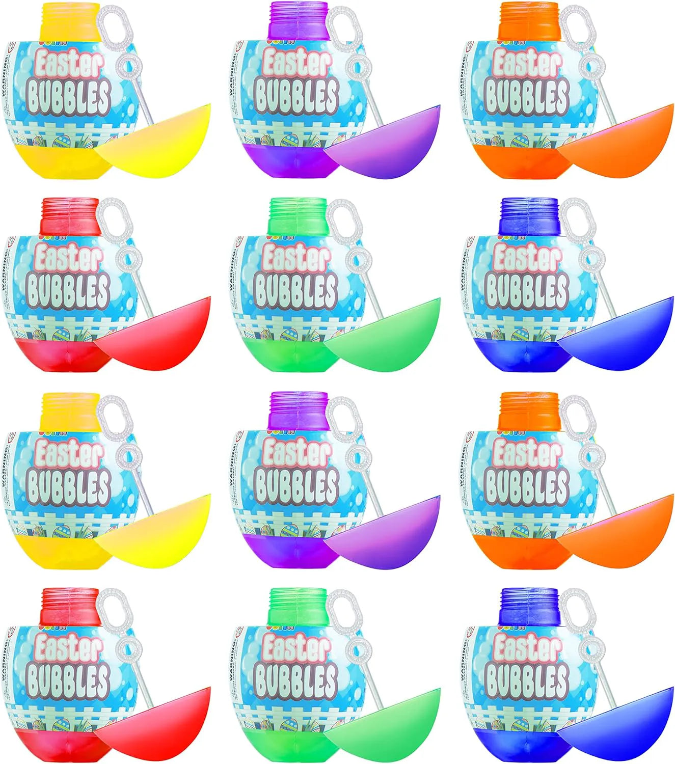 JOYIN 12-Pack Colorful Easter Egg Bubble Wands