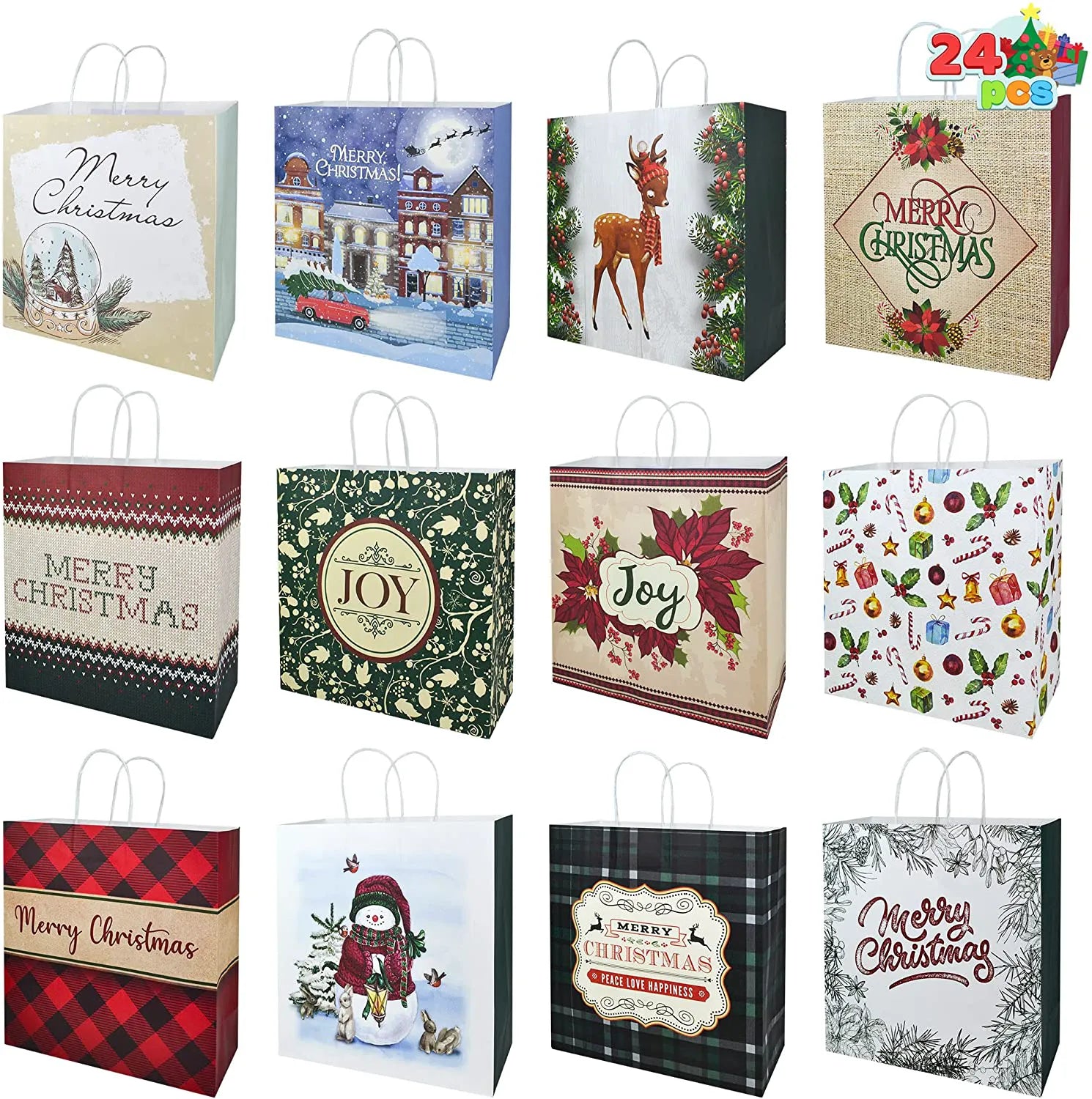 Christmas Shopping Bags, 36 Pack