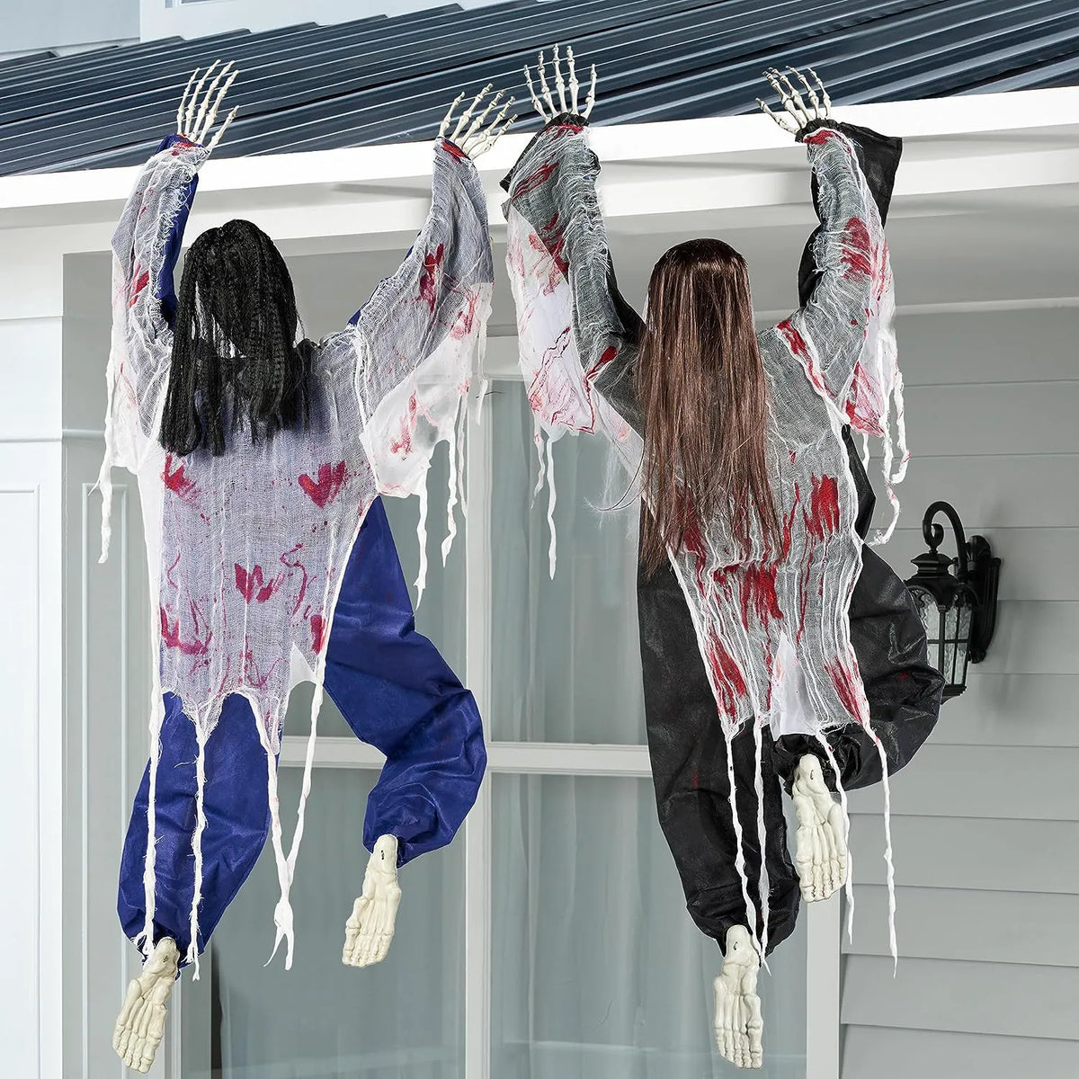 Joyin 2 Pcs 47in Halloween Climbing Zombies Wall Decoration