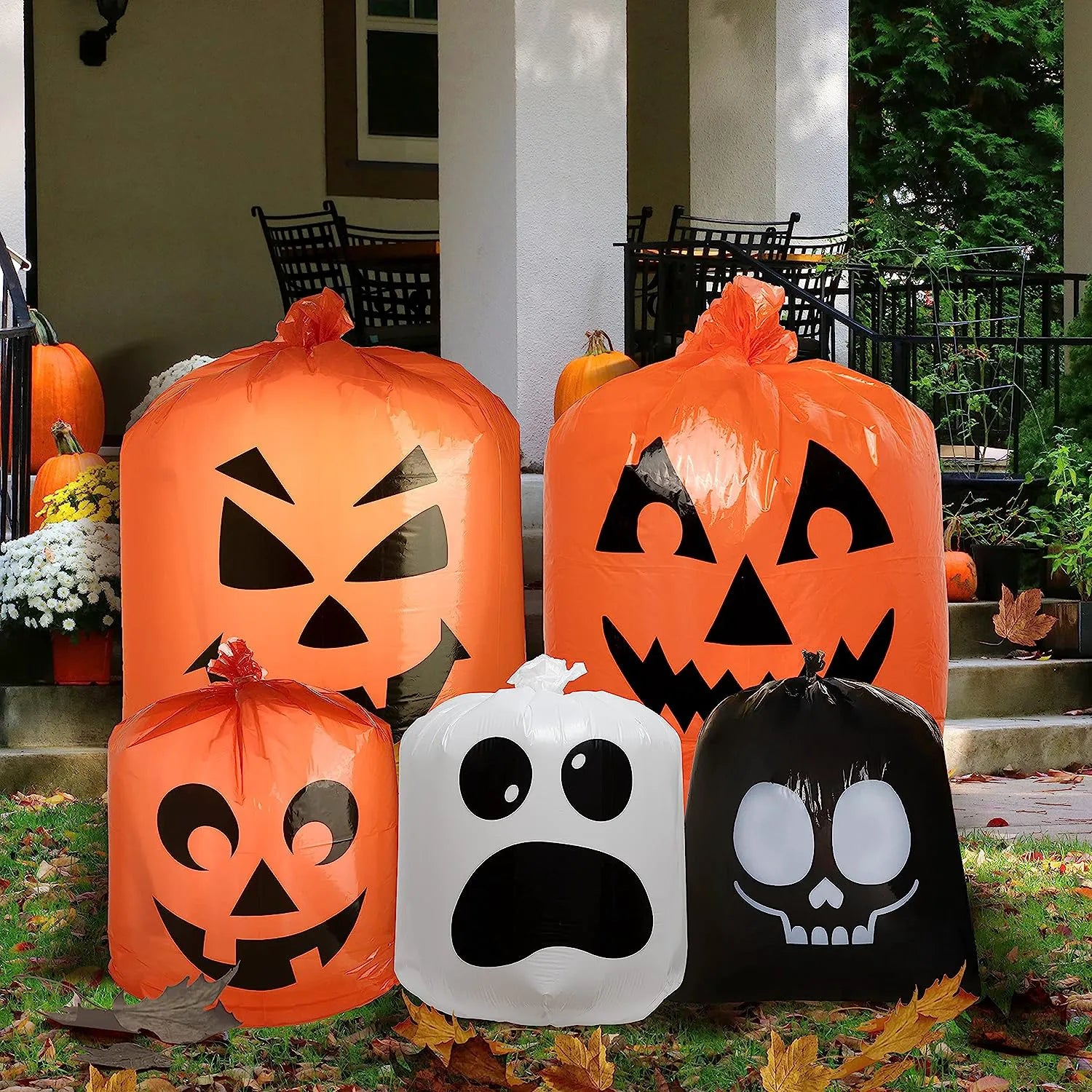 6-Pack Halloween Plastic Lawn Leaf Bags