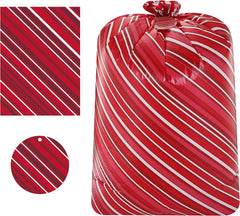 Large Red Holiday Plastic Gift Bags, 3 Pack