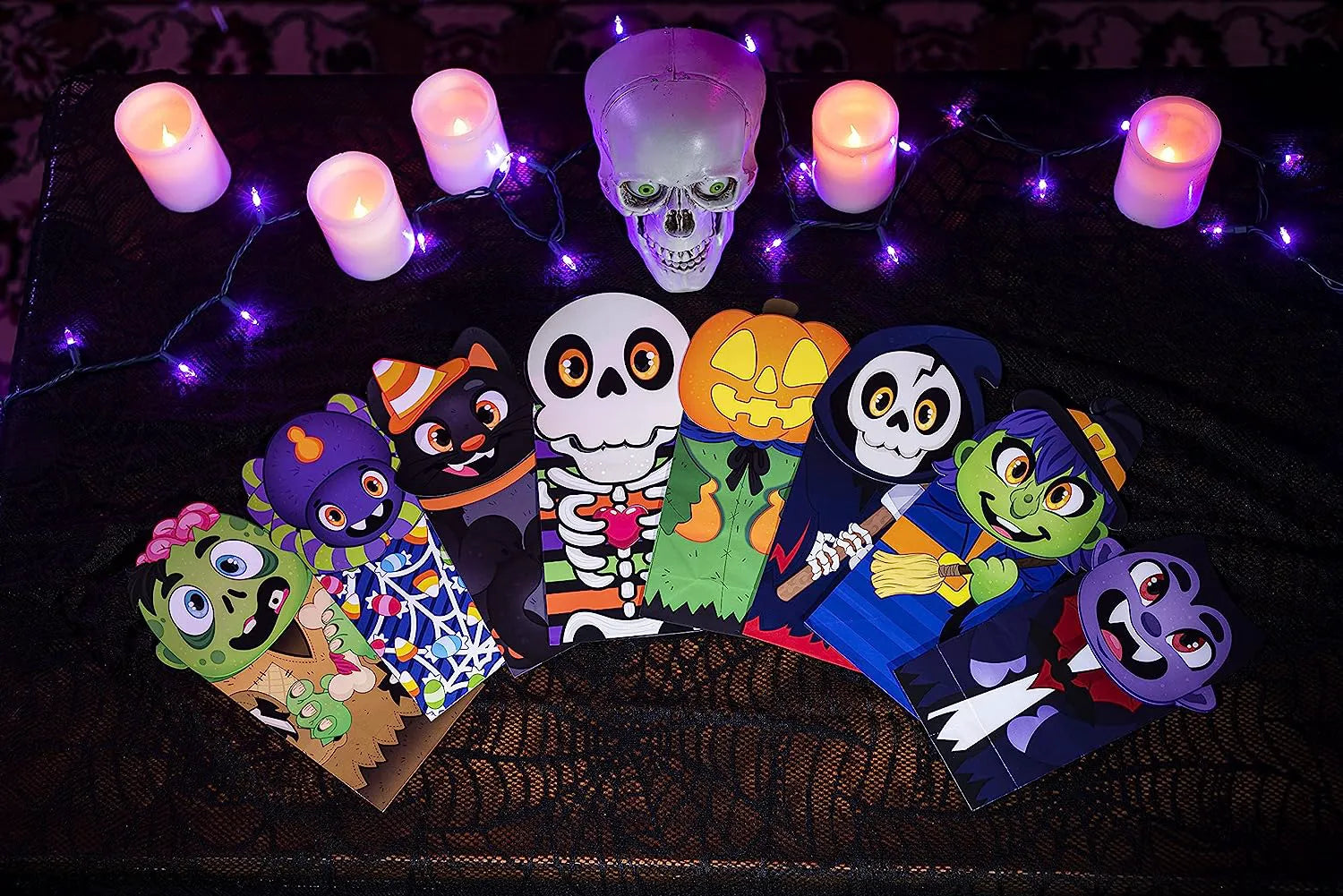 Halloween Die-Cut Flip Over Gift Bags, 24 Pcs