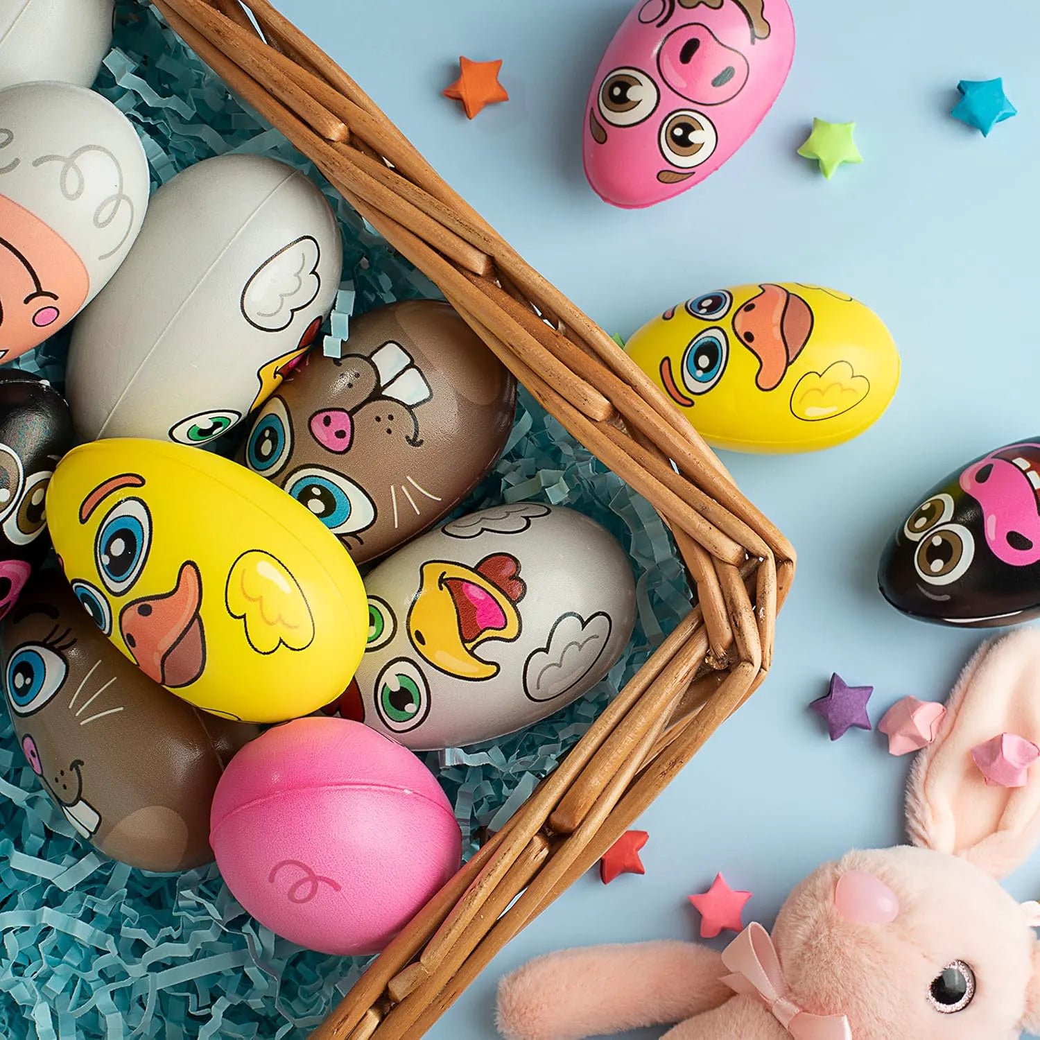 JOYIN 12 Pack Easter Eggs Squishy Toys Animal Theme Slow Rising Stress Relief Egg Balls