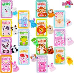 JOYIN 28 Pack Valentine's Day Mini Plush Animals with Gift Cards