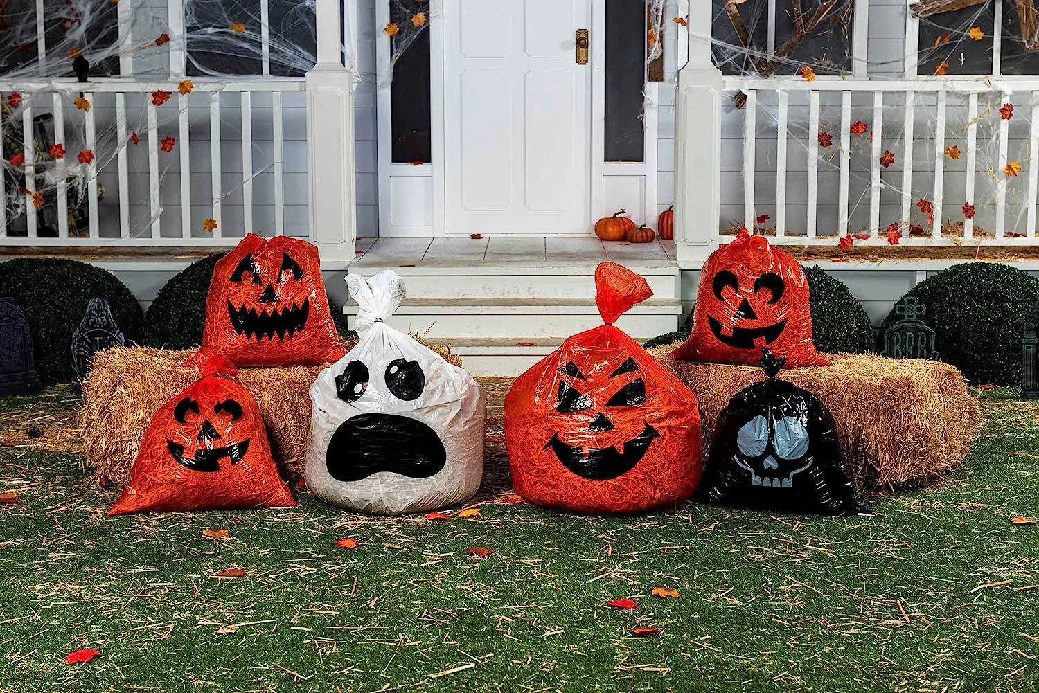6-Pack Halloween Plastic Lawn Leaf Bags