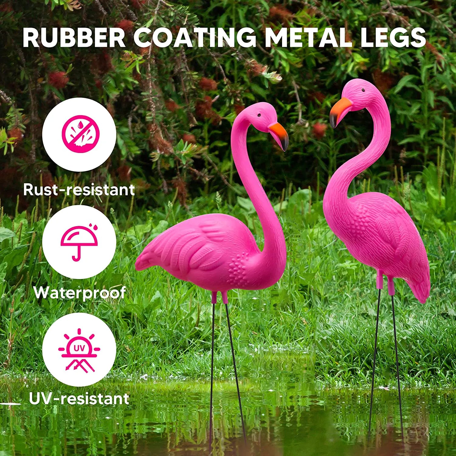 10 Pink Flamingo Yard Ornaments - Small