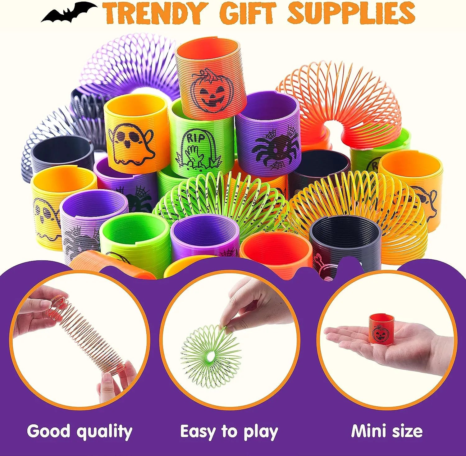 Joyin 60-Pack Halloween Mini Magic Coil Spring Toys for Kids