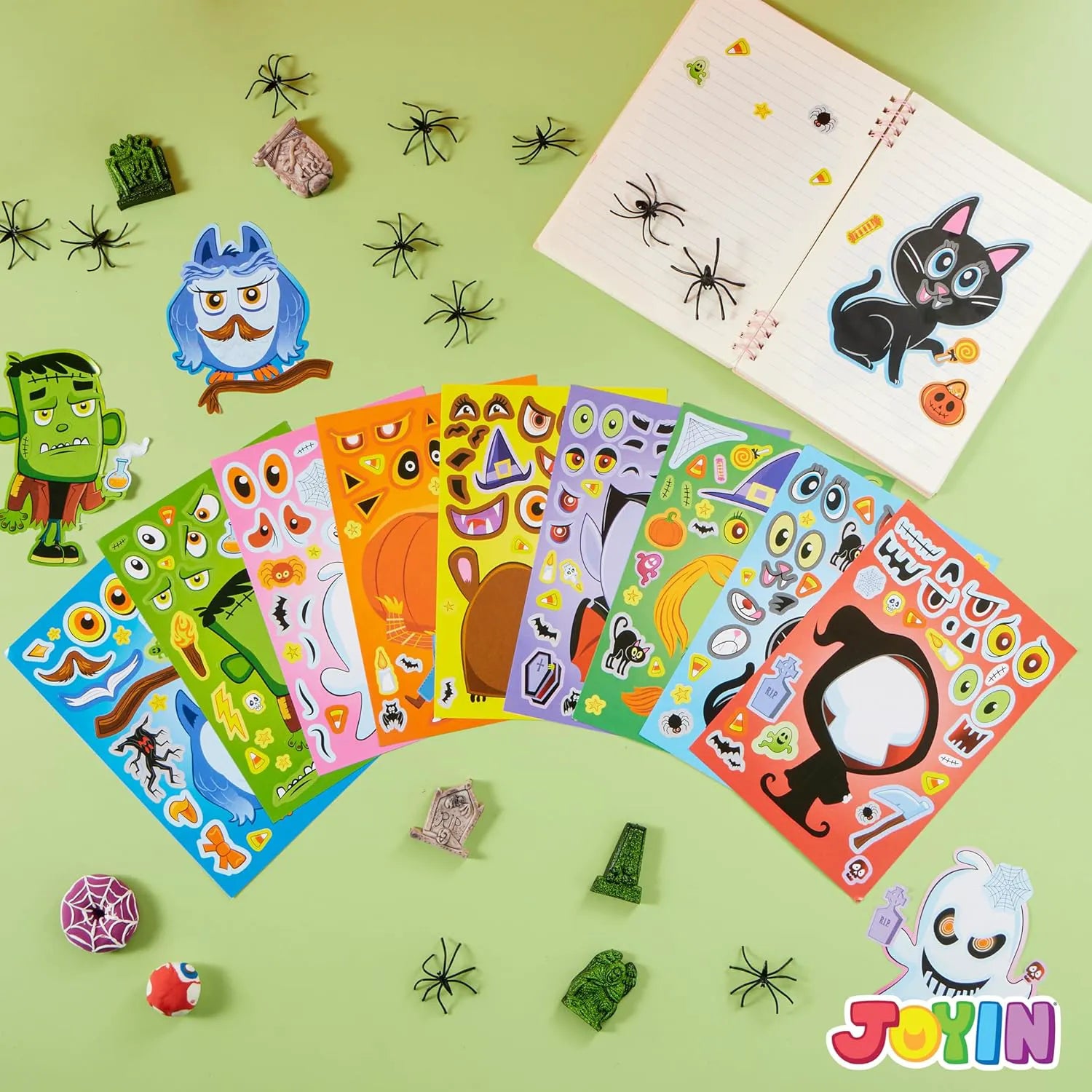 36 Pcs Halloween Make-a-Face Stickers for Kids