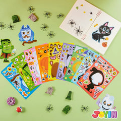 36 Pcs Halloween Make-a-Face Stickers for Kids