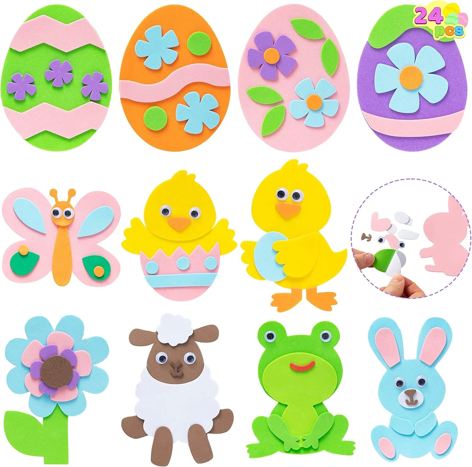 JOYIN 24-Pack Easter Egg Magnet Craft Set