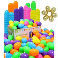 98 Pcs 2.3-Inch Easter Eggs with 2 Golden Eggs, Plastic Fillable Eggs for Easter Egg Hunt