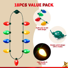 9 Bulbs Holiday Necklace Costume Accessories