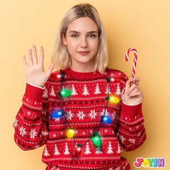 Christmas Party Necklace Accessories - 9 Bulbs, 1 Pack