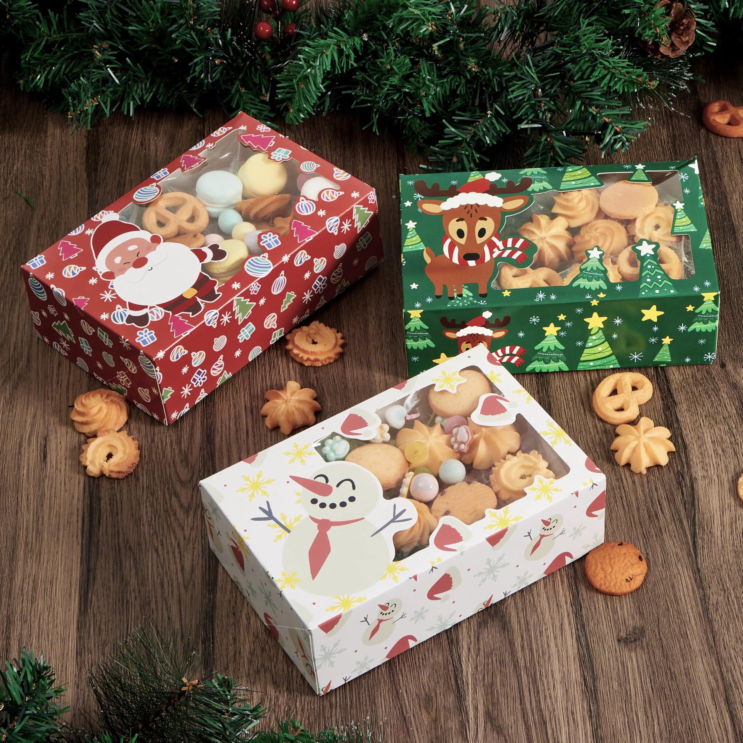 12 Pcs Christmas Cookie Boxes for Gift Giving