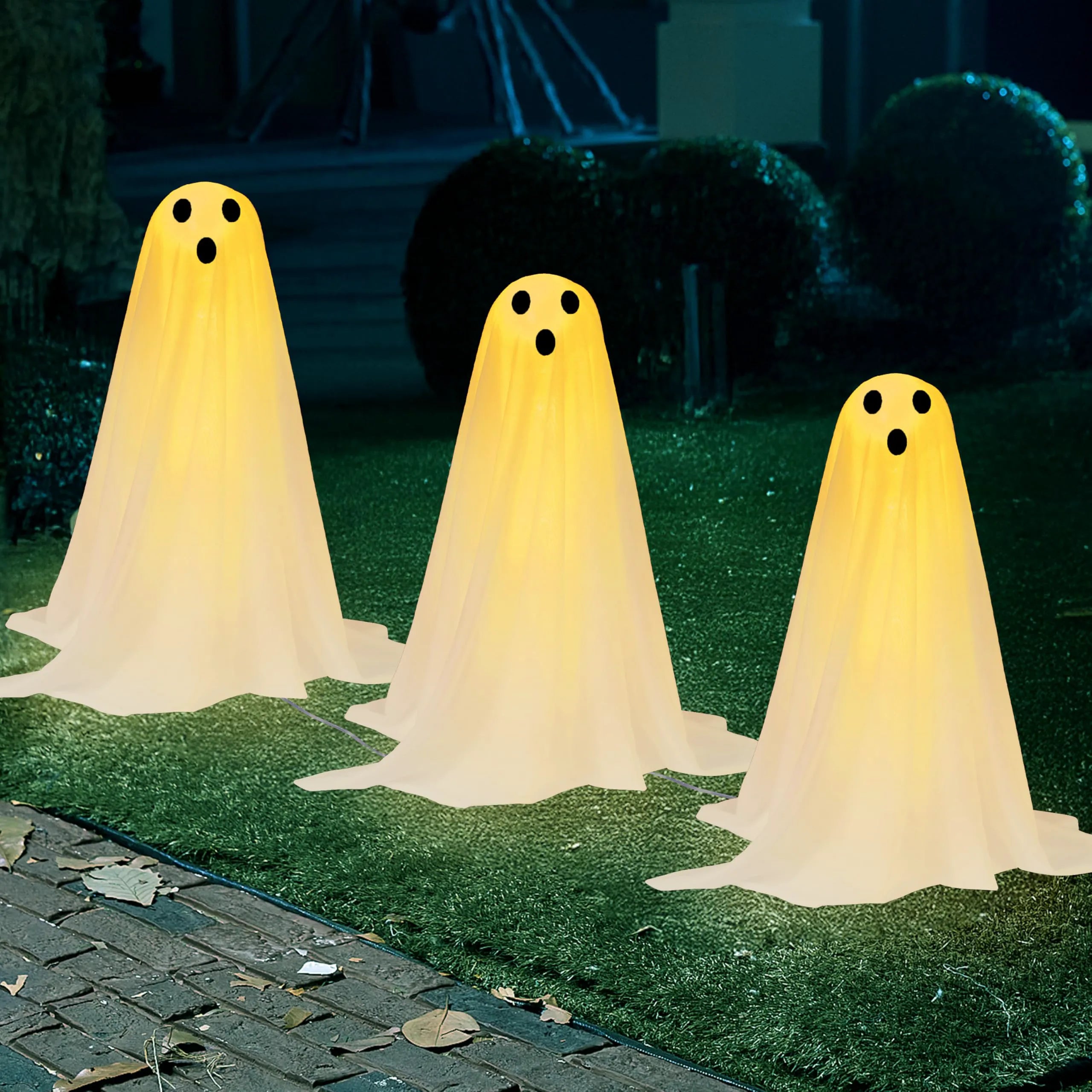 3Pcs Halloween Outdoor Ghost Pathway Lights