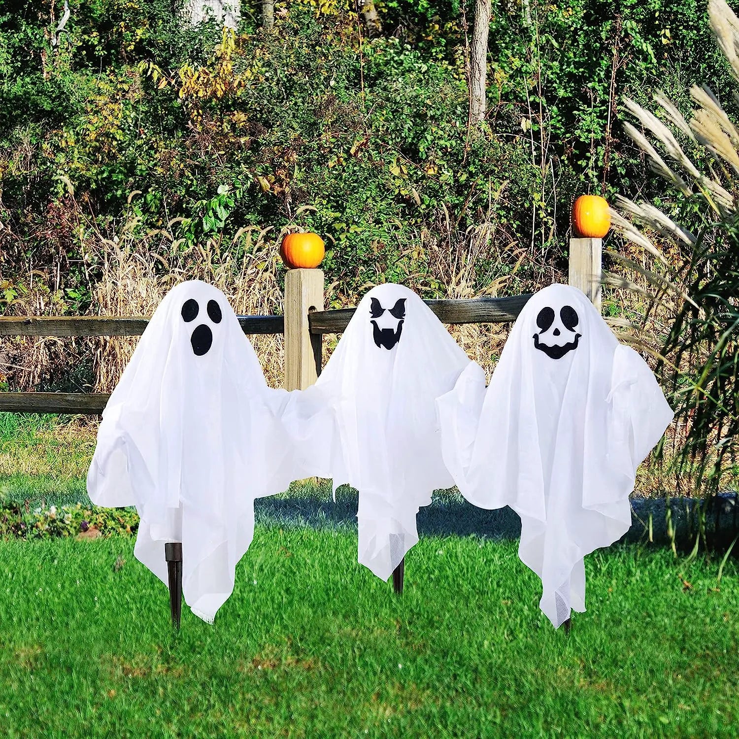 3-Pack Halloween Light-Up Ghost Yard Stakes