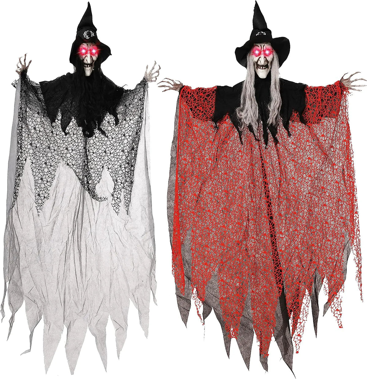 51-Inch Light-Up Hanging Witch Decorations (2-Pack)