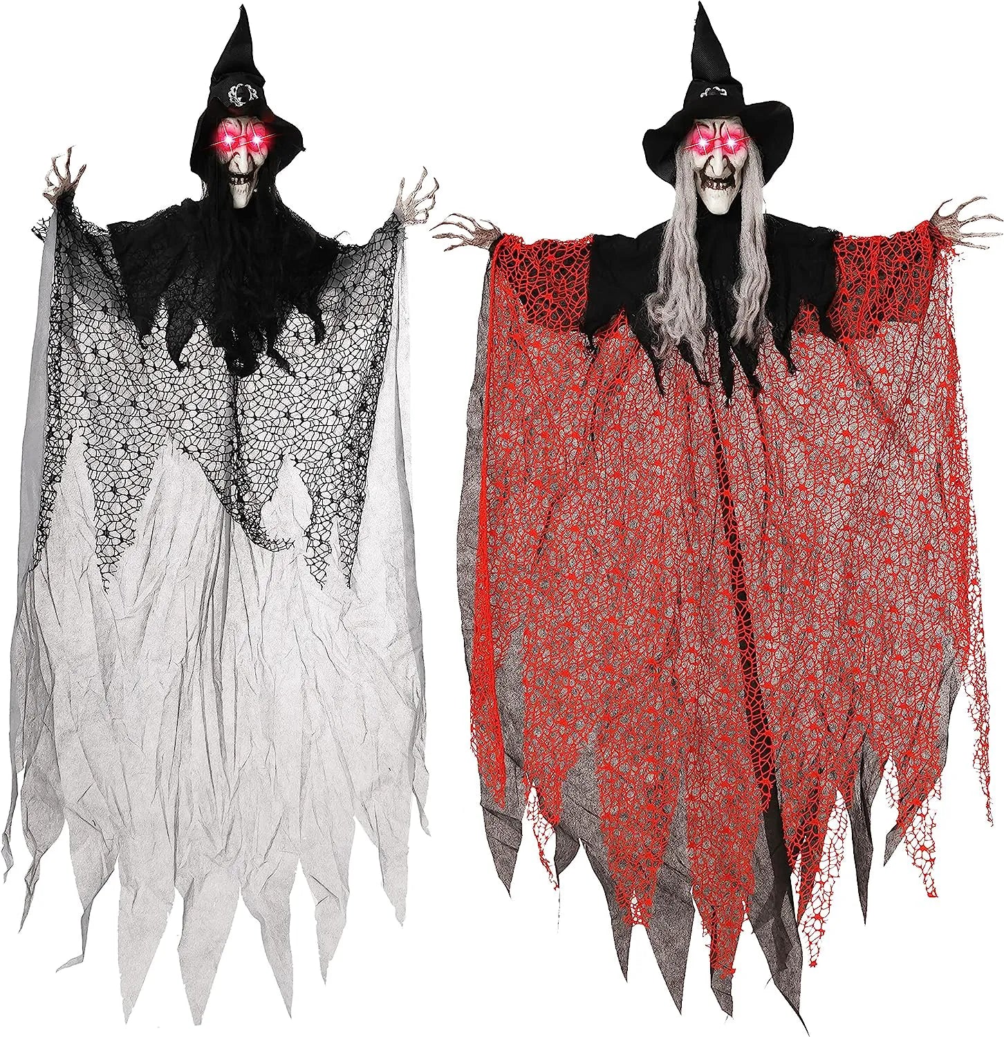 51-Inch Light-Up Hanging Witch Decorations (2-Pack)